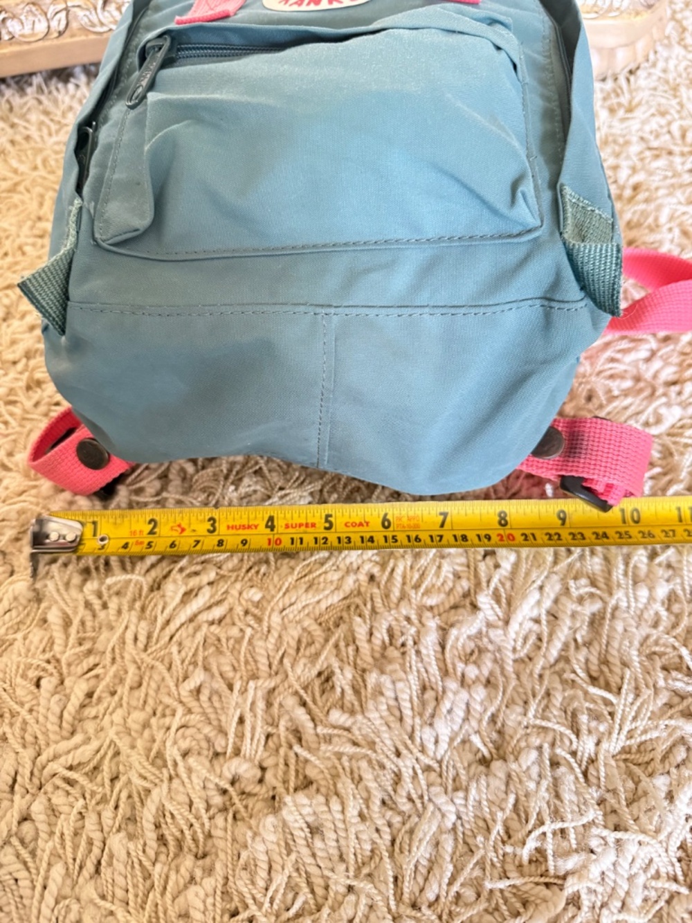 Fjallraven Kanken Mini Backpack Green Pink Adjustable Straps Small School Travel - Picture 13 of 13